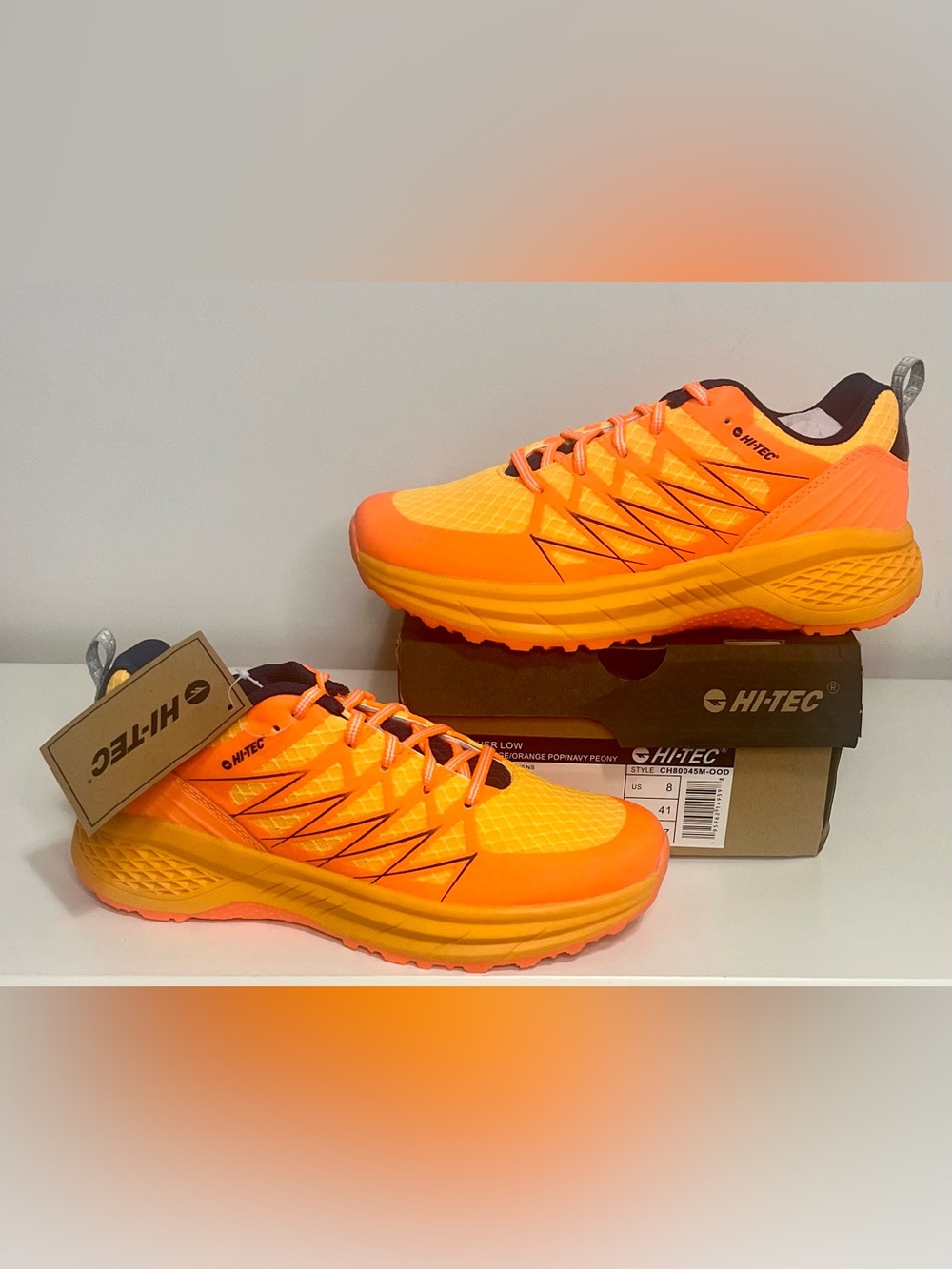 Hi-Tec High-Visibility Orange Trail Running Shoes